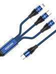 Кабель Kakusiga KSC-976 3 в 1 Micro USB / Type-C / Lightning 3А синий 1.2 м
