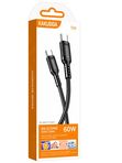 Кабель Kakusiga KSC-984 Type-C / Type-C 3А 60W силиконовый черный 1 м