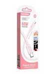 Кабель Kakusiga KSC-963 Type-C / Type-C 3А 60W силиконовый розовый 1 м