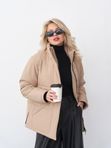 Куртка короткая зимняя женская «Фонтанка» бежевая