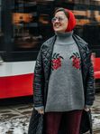 Свитер «Рябина» серый