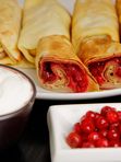 БЛИНЧИКИ С БРУСНИКОЙ