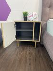 Тумба Viva (Вива) 050*053*035 Чёрный графит + Белый, печать "Розовый мрамор"
