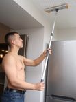 Швабра алюминиевая с 3-мя насадками (синий, полоска, серый)  + сумка с логотипом