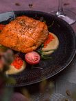 Стейк из Лосося в икорном соусе / Salmon steak in caviar sauce