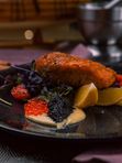 Стейк из Лосося в икорном соусе / Salmon steak in caviar sauce
