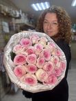 Розовые розы 21 шт
