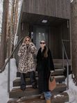 Шуба макси из экомеха рекс в черном цвете