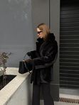 Шуба из эко рекса средней длины