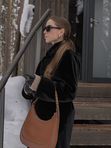 Шуба макси из экомеха рекс в черном цвете