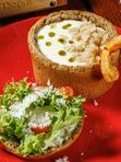 Чешский чесночный суп с копченым кальмаром
