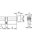 Цилиндровый механизм (AX202/100) AX2002Knob100 (40+10+50) CP хром с вертушкой (Аякс)