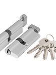 Цилиндровый механизм (AX202/100) AX2002Knob100 (40+10+50) CP хром с вертушкой (Аякс)