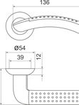 Ручка раздельная R.LD54.Libra26 SN/CP-3 матовый никель/хром (квадрат 140мм) Armadillo