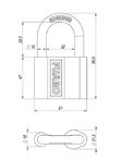 Замок навесной PL-PROTEC-4061 3key англ. (Фуаро)