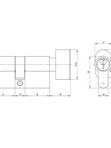 Цилиндровый механизм (AZ102/100) AZ1002Knob100 (40+10+50) CP хром (Аякс)