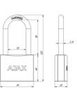 Замок навесной PD-01-L 3 key англ. (Аякс)