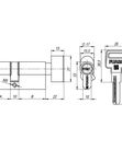Цилиндровый механизм (R602/90) R6002Knob90(35+10+45) CP хром 5Key с вертушкой (Фуаро)