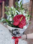 A bouquet of red anthurium