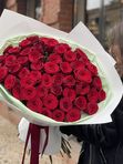 Bouquet of fifty one maroon  roses