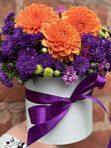 A box of orange dahlias
