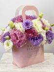 Eustoma in a handbag