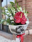 A bouquet of red anthurium