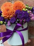 A box of orange dahlias