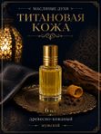 Масляные духи мужские Титановая кожа , стойкие, шариковые, древесно-кожаный аромат, 6 мл