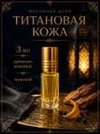 Масляные духи мужские Титановая кожа , стойкие, шариковые, древесно-кожаный аромат, 3 мл