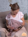 Слинг для новорожденного, Кофейный/горошки