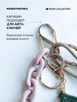 Меховой обвес на сумку, брелок на ключи, на джинсы Вишенка розовая Маркетматика