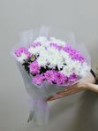 Букет из 15 кустовых хризантем (микс) в упаковке