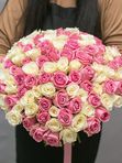Букет из 101 розы нежный микс (35-40 см)