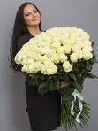 Букет из 101 белой розы (80-90 см)