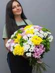 Букет из 25 кустовых хризантем (микс)
