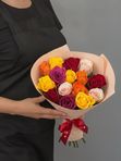 Букет из 15 роз в упаковке (Кения, 35-40 см)