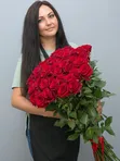 Букет из 51 красной розы (80-90 см)