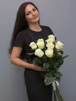 Букет из 9 белых роз (80-90 см)