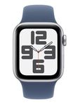 Apple Watch SE 2023 44mm Silver Aluminium Case with Storm Blue Sport Band M/L