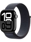 Apple Watch Series 10 42mm Jet Black Aluminum Case with Sport Loop, Ink