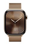 Apple Watch 10 46mm Gold Titanium Case with Milanese Loop S/M, Gold