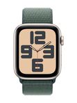 Apple Watch SE 2024 44mm Starlight Aluminum Case with Lake Green Sport Loop