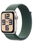 Apple Watch SE 2024 44mm Starlight Aluminum Case with Lake Green Sport Loop