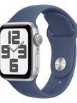 Apple Watch SE 2023 44mm Silver Aluminium Case with Storm Blue Sport Band M/L