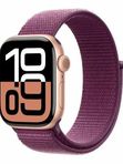 Apple Watch 10 46mm Rose Gold Aluminum Case with Sport Loop, Plum