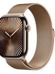 Apple Watch 10 46mm Gold Titanium Case with Milanese Loop S/M, Gold