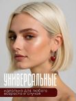 Серьги авторский дизайн: эмаль, кристаллы, медицинская сталь