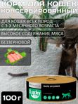 Lucky bits Holistic беззерновой полнорационный консервированный корм для кошек старше 3 месяцев филе кролика с клюквой,100г