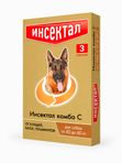 Капли на холку от клещей, блох и гельминтов для собак от 40-60 кг Инсектал комбо С (Neoterica), 3 пипетки Фипронил/Моксидектин